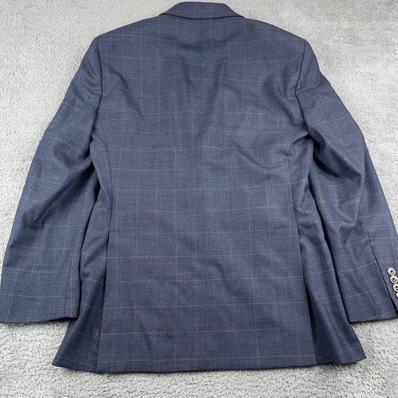 Jos A Bank Blazer Mens 36 Regular Blue Plaid Wool 1905 Tailored Fit Jacket Brrr - Picture 7 of 15